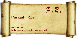Panyek Ria névjegykártya